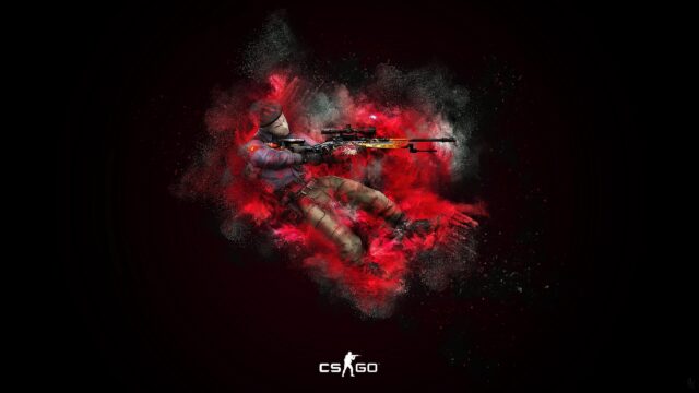 CSGO Sniper Elite Soldier Red Explosion Abstract Desktop Wallpaper