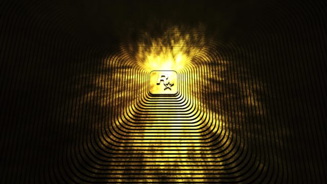 Rockstar Games Gold Logo Abstract Minimalist 4K PC Wallpaper