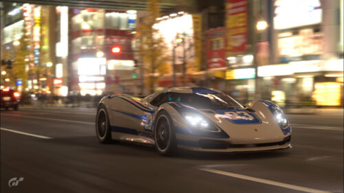 Porsche Vision Gran Turismo Street Racing at Night 4K Desktop Wallpaper