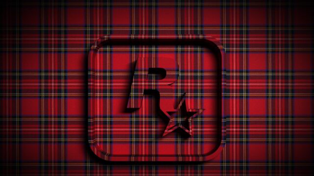 Rockstar Games Red Tartan Pattern Logo 4K Desktop Wallpaper