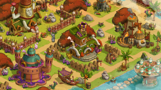 Enchanted Fantasy Village Game Scene with Magical Architecture 4K Wallpaper