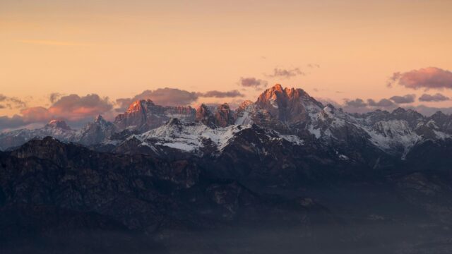 Stunning Dolomites Mountain Range at Sunset 4K Desktop Wallpaper