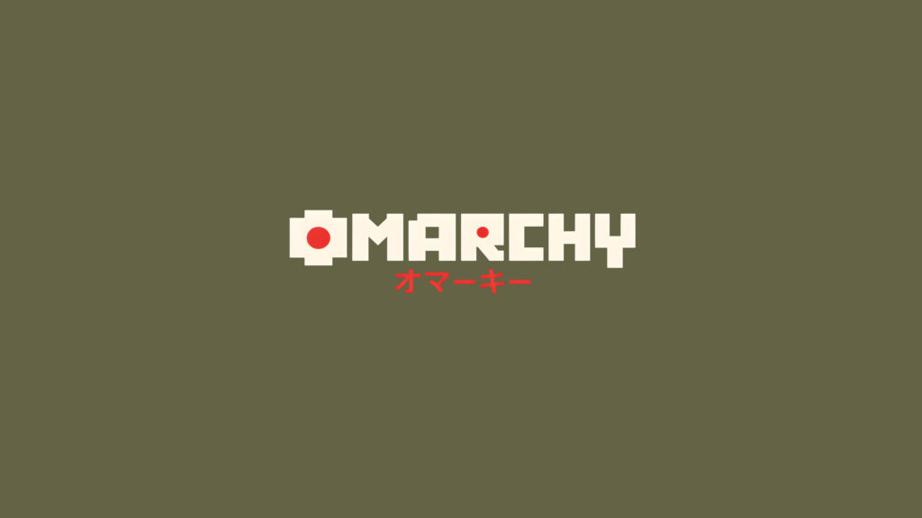 Minimalist Marchy Logo Design with Japanese Script Olive Green Desktop Wallpaper