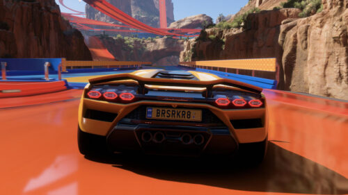 Lamborghini Countach LPI 800-4 Racing on Hot Wheels Track Forza Horizon 5 4K Wallpaper
