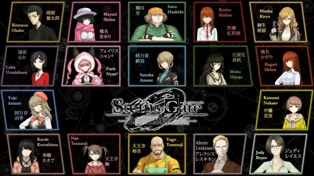 Steins Gate 0 Character Grid High Definition Desktop Wallpaper