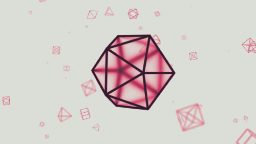 Abstract Pink 3D Geometric Shapes Floating Minimalist Desktop Wallpaper
