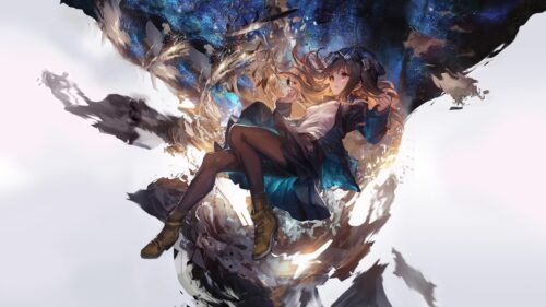 Anime Girl Floating in Cosmic Void Abstract Art 4K PC Wallpaper