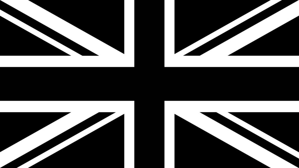 Minimalist Black and White Union Jack Flag High Definition Desktop Wallpaper