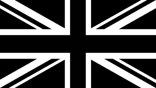 Minimalist Black and White Union Jack Flag High Definition Desktop Wallpaper