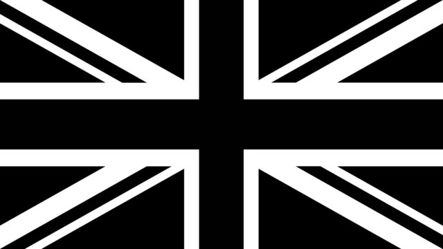 Minimalist Black and White Union Jack Flag High Definition Desktop Wallpaper