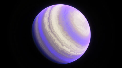 Stunning Abstract Purple and White Gas Giant Planet 4K Desktop Wallpaper