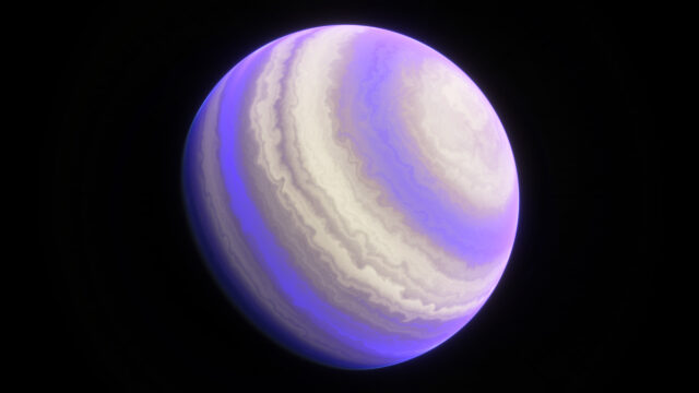 Stunning Abstract Purple and White Gas Giant Planet 4K Desktop Wallpaper