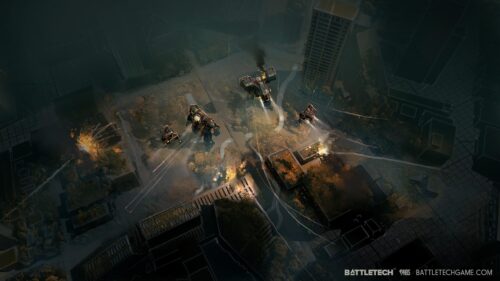 BattleTech Mech Warriors Combat Scene Desktop Wallpaper