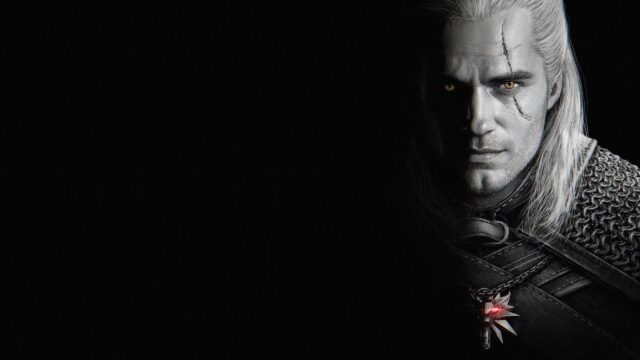 Geralt of Rivia Dark Portrait The Witcher Henry Cavill 4K Wallpaper