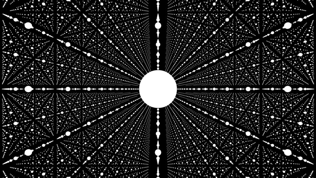 Abstract Geometric Infinity Grid with Central Light Source 4K Wallpaper