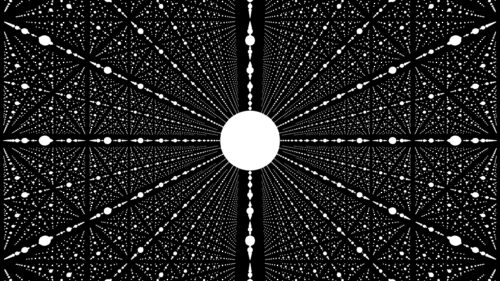 Abstract Geometric Infinity Grid with Central Light Source 4K Wallpaper