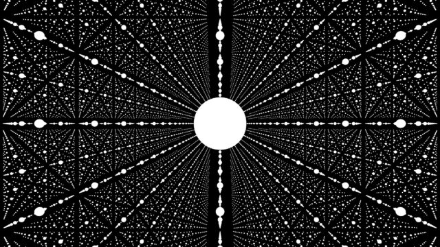 Abstract Geometric Infinity Grid with Central Light Source 4K Wallpaper