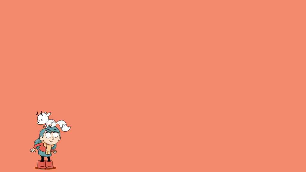 Minimalist Hilda and Twig Cartoon Adventure 4K Desktop Wallpaper