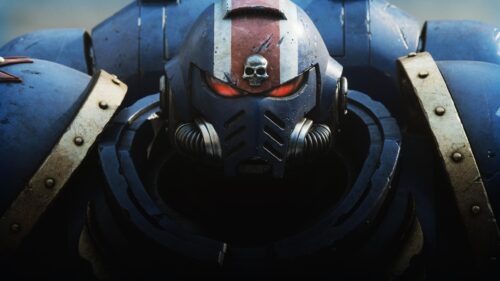 Ultramarine Space Marine Warhammer 40000 Cinematic Close Up 4K Wallpaper