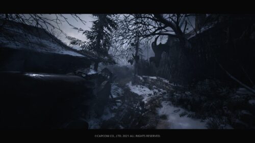 Resident Evil Village Snowy Haunted Village Street Scene 4K Desktop Wallpaper