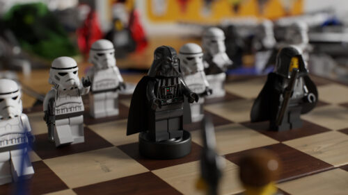 Darth Vader and Stormtroopers LEGO Star Wars Chess Set 4K Desktop Wallpaper