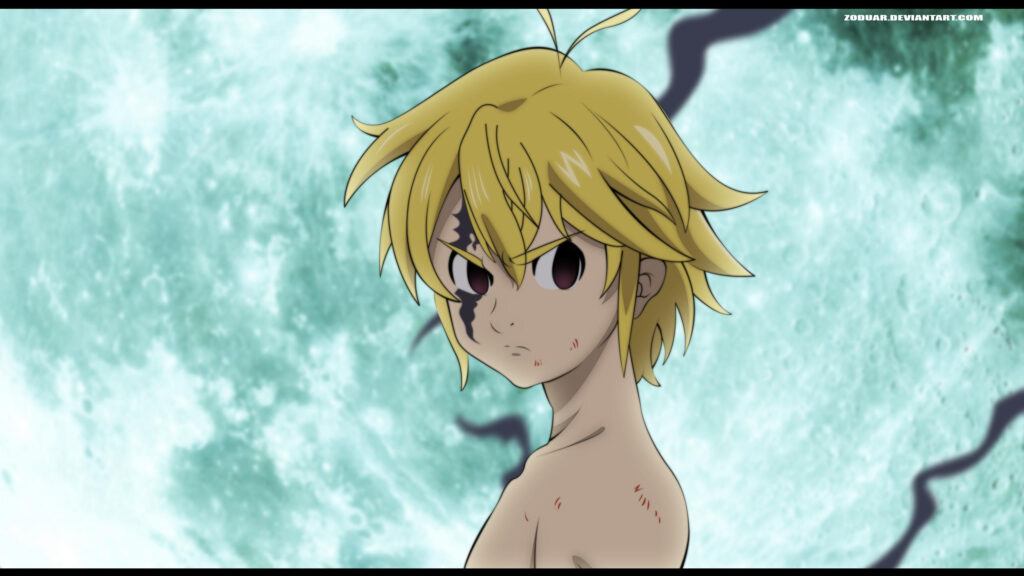 Meliodas Anime Character Demon Mark Silhouette 4K Desktop Wallpaper