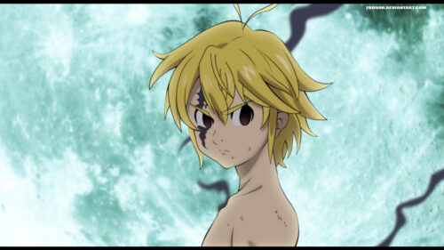 Meliodas Anime Character Demon Mark Silhouette 4K Desktop Wallpaper