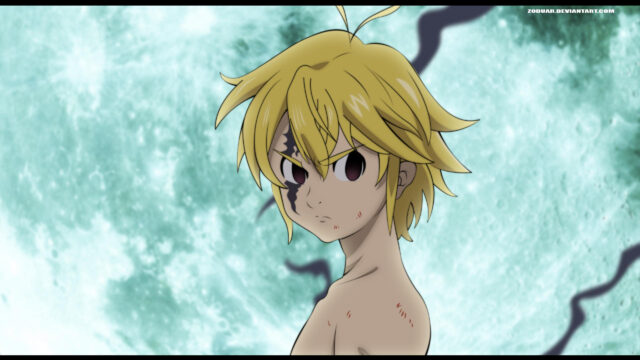 Meliodas Anime Character Demon Mark Silhouette 4K Desktop Wallpaper