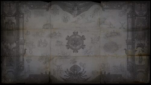 Intricate Fantasy World Map Ancient Parchment Design 4K Desktop Wallpaper