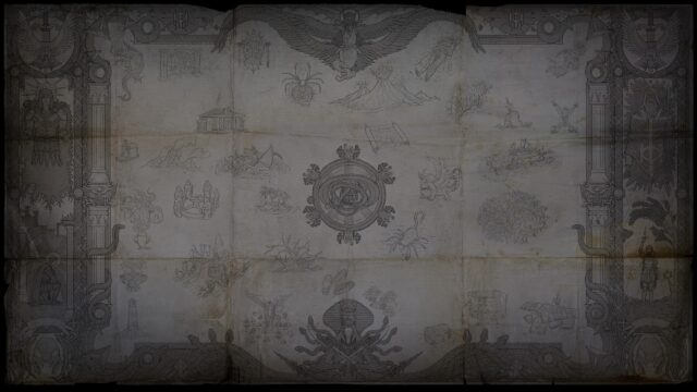 Intricate Fantasy World Map Ancient Parchment Design 4K Desktop Wallpaper