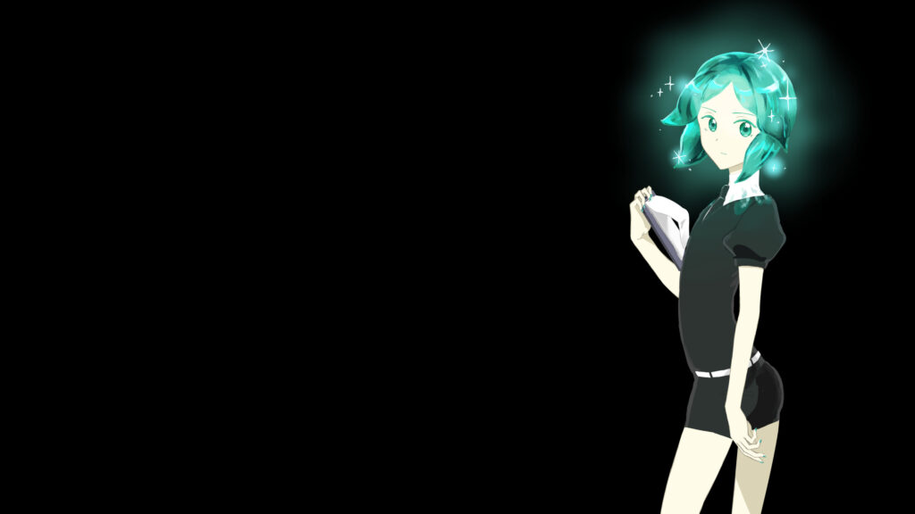 Phosphophyllite Land of the Lustrous Anime Girl Glowing Hair Desktop Wallpaper