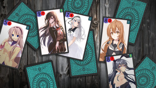 Anime Girls Card Game Aesthetic 4K PC Desktop Wallpaper