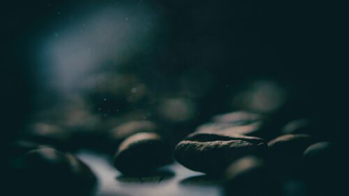 Macro Coffee Beans Rustic Dark Atmosphere 4K Desktop Wallpaper