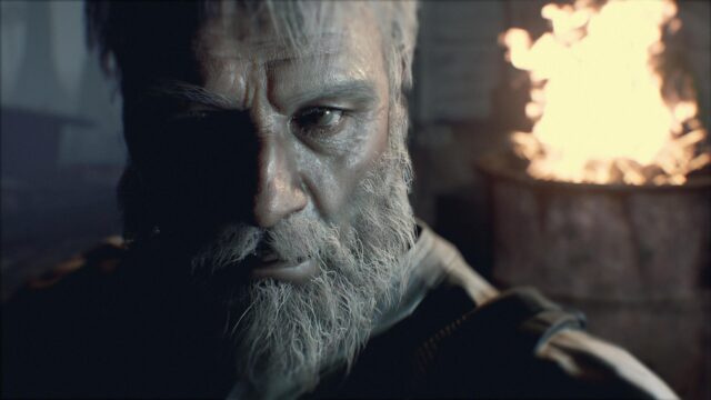 Close up Portrait of a Gritty Elderly Warrior with Beard 4K Desktop Wallpaper