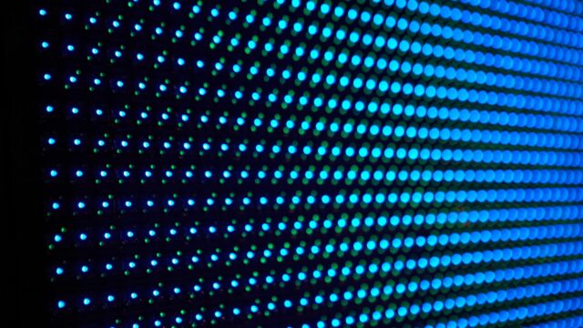 Abstract Glowing Blue LED Light Matrix Tech Pattern 4K Desktop Wallpaper