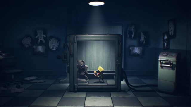 Little Nightmares Six and Teddy Bear in Medical Room 4K Wallpaper