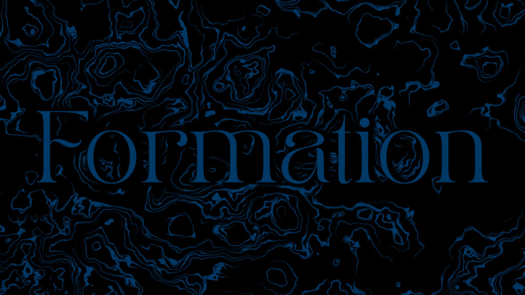 Abstract Formation Typography with Dark Blue Flowing Liquid Texture 4K Wallpaper