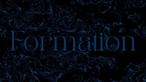 Abstract Formation Typography with Dark Blue Flowing Liquid Texture 4K Wallpaper