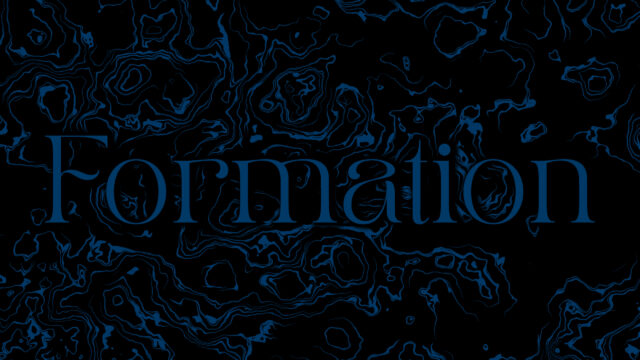 Abstract Formation Typography with Dark Blue Flowing Liquid Texture 4K Wallpaper