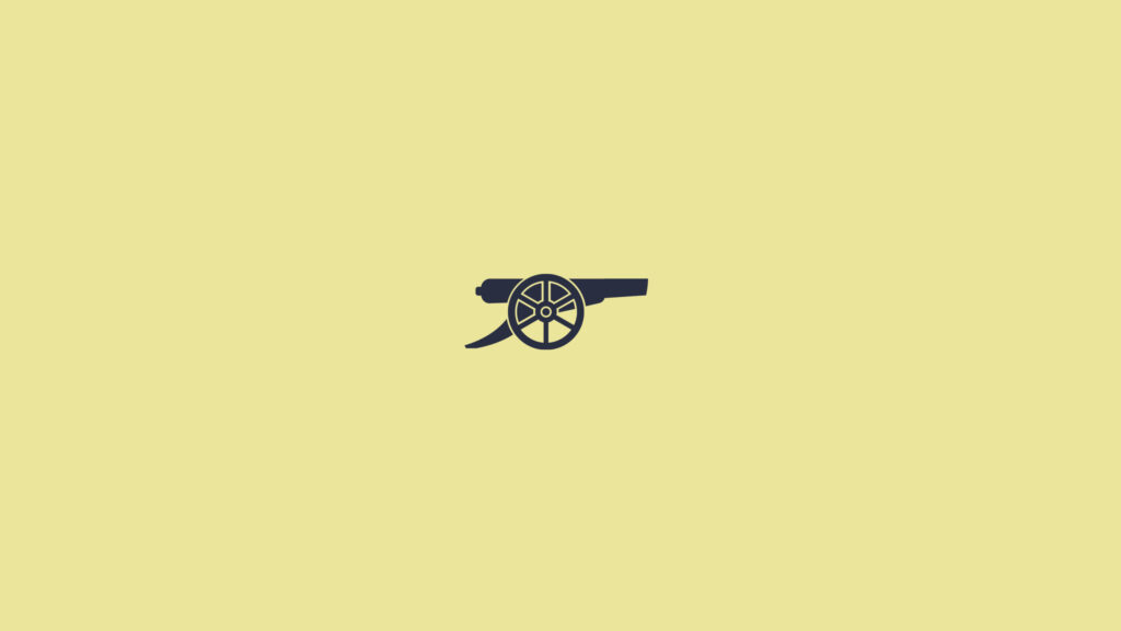 Minimalist Artillery Cannon Illustration Soft Yellow Background Desktop Wallpaper