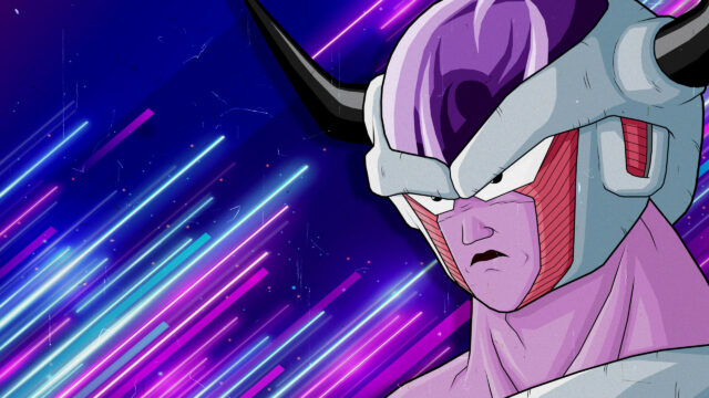 Frieza Dragon Ball Z Neon Retro Style 4K Desktop Wallpaper