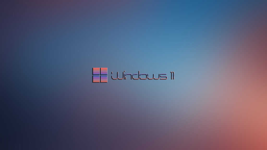 Minimalist Windows 11 Logo with Vibrant Gradient Blurred Background 4K Wallpaper