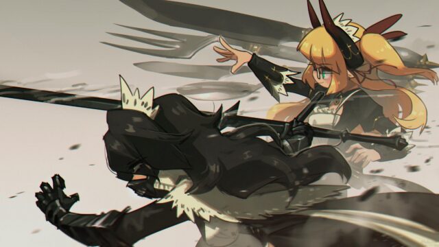 Anime Battle Maid and Knight Dynamic Action 4K Desktop Wallpaper