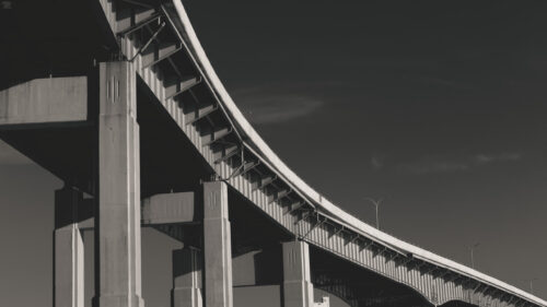 Minimalist Concrete Bridge Architecture Monochrome 4K Desktop Wallpaper