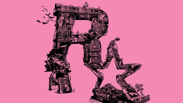 Rockstar Games Logo Industrial Steampunk Style Desktop Wallpaper