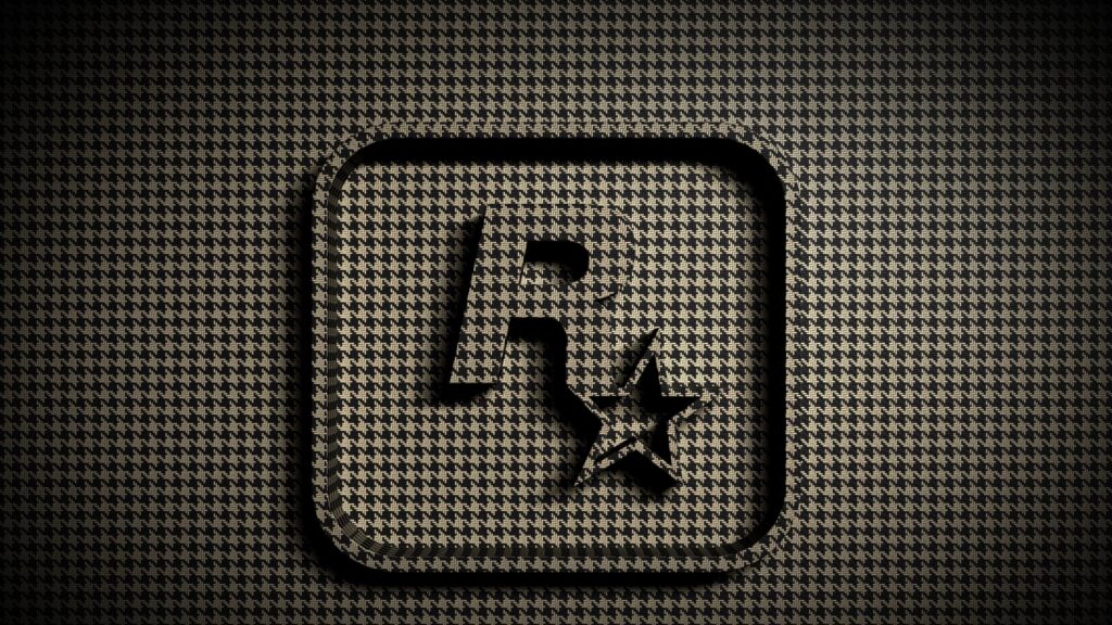 Rockstar Games Logo Textured Houndstooth Pattern 4K Desktop Wallpaper