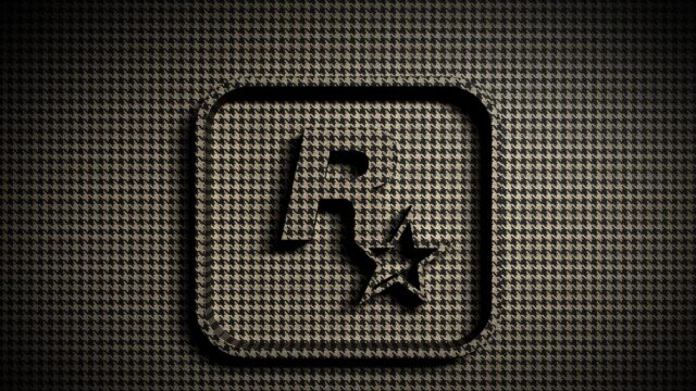 Rockstar Games Logo Textured Houndstooth Pattern 4K Desktop Wallpaper