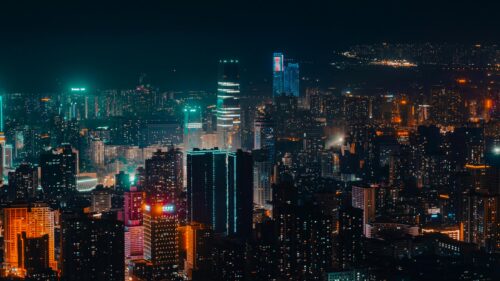 Breathtaking Cinematic Night Cityscape Skyline Desktop Wallpaper