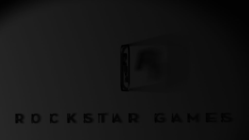Minimalist Rockstar Games Logo 3D Dark Background PC Wallpaper