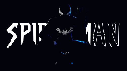 Minimalist Symbiote Black Suit Spider-Man Silhouette 4K Desktop Wallpaper